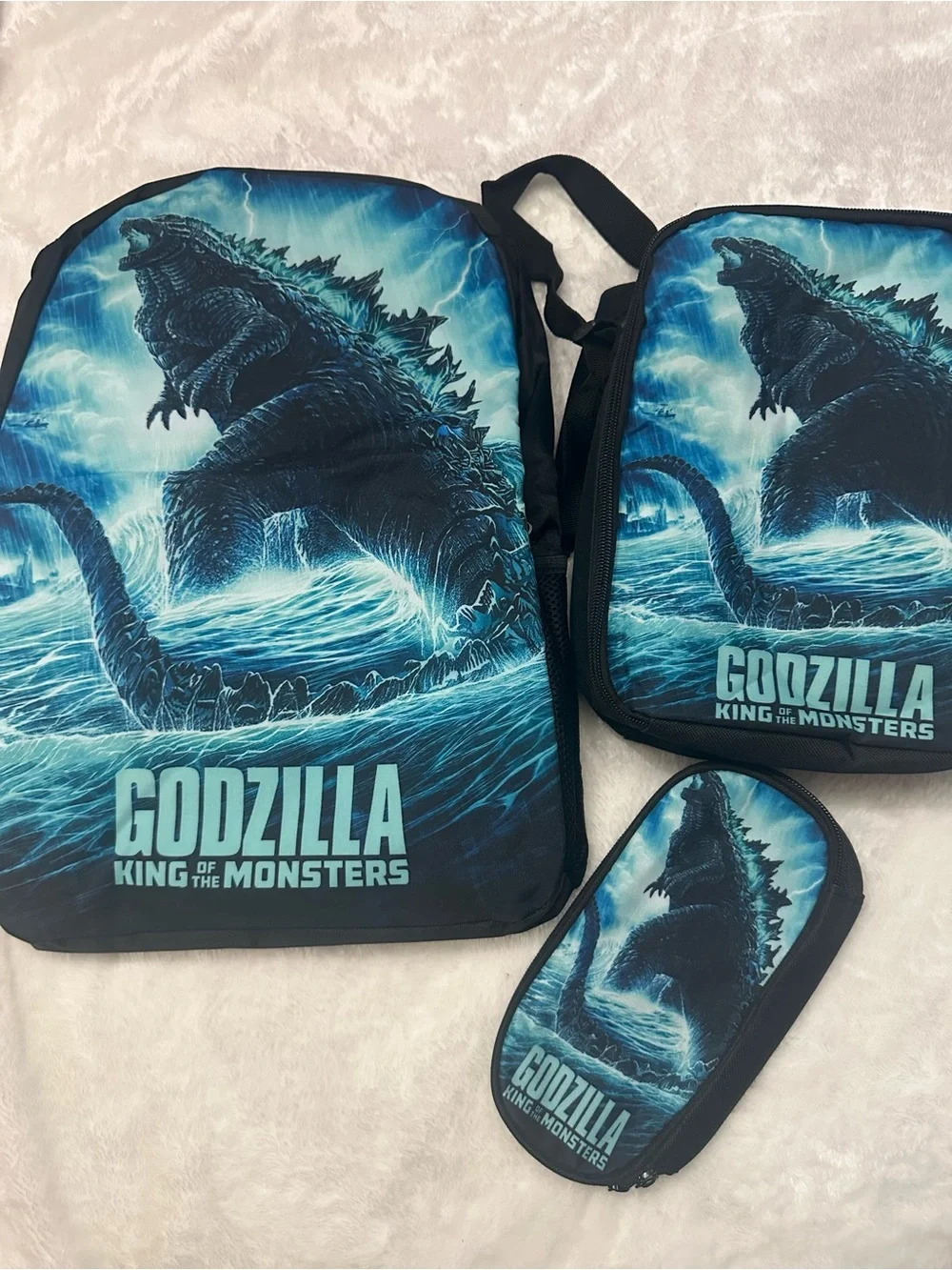 King of the Monsters Kids Blue Backpack Set